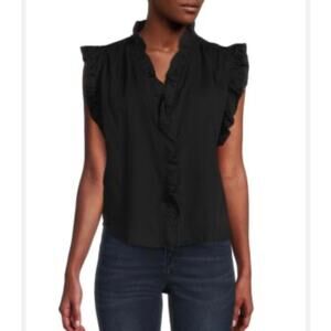 AREA STARS Avalon Ruffle Button Front Top